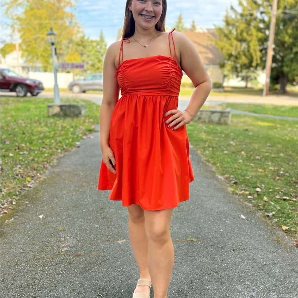 Vibrant Orange Mini Dress